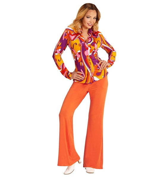 70er Jahre Flower Power Damenbluse