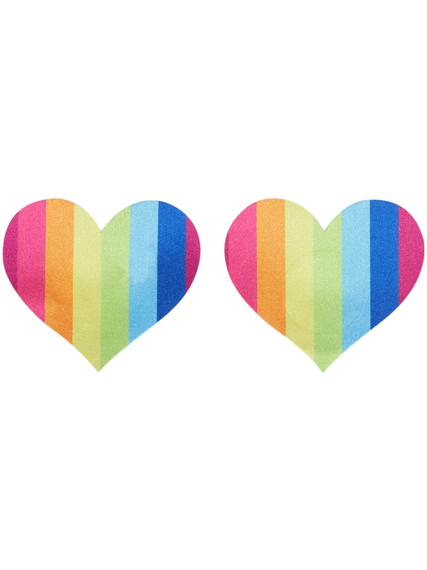 Herz Brustwarzenabdeckung regenbogenfarben