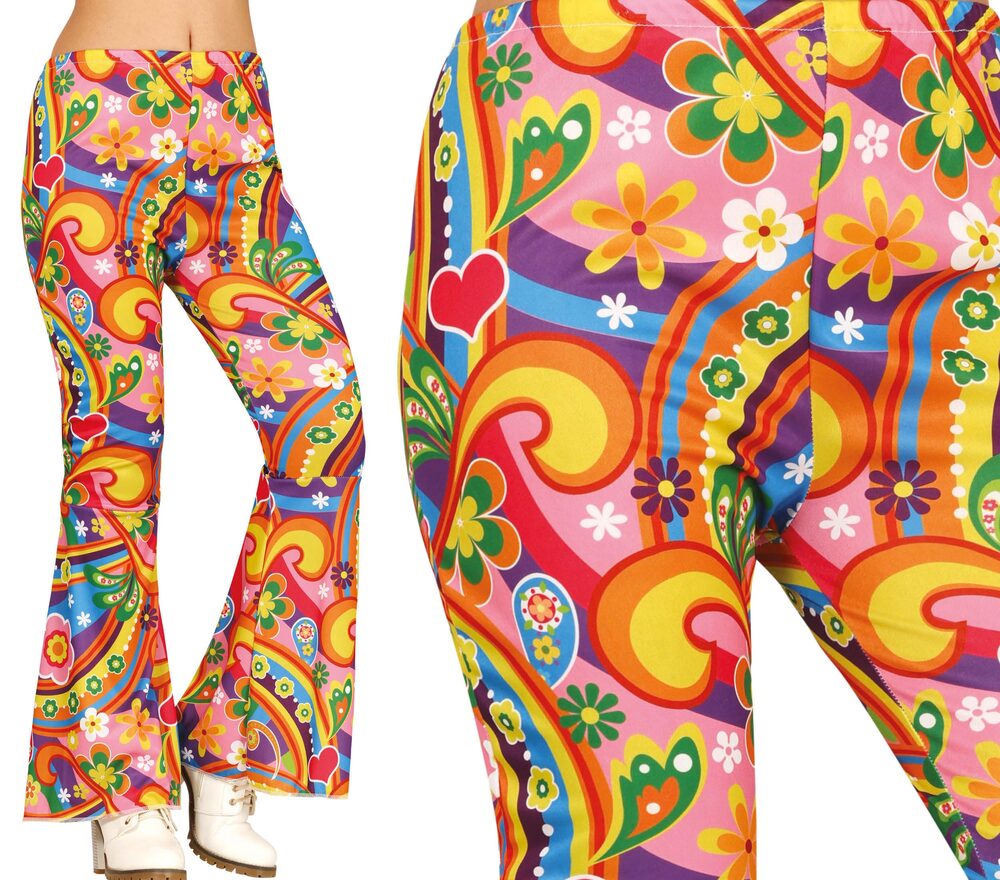 REGENBOGEN HIPPIE SCHLAGHOSE DAMEN, 42-44 (L)