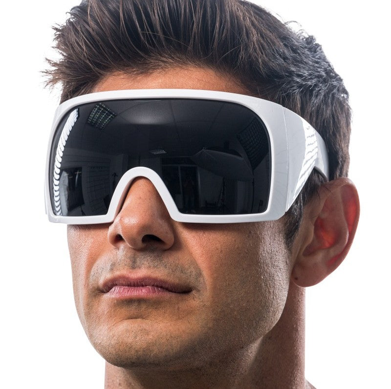 Future View Masken-Brille mit weißem Rahmen