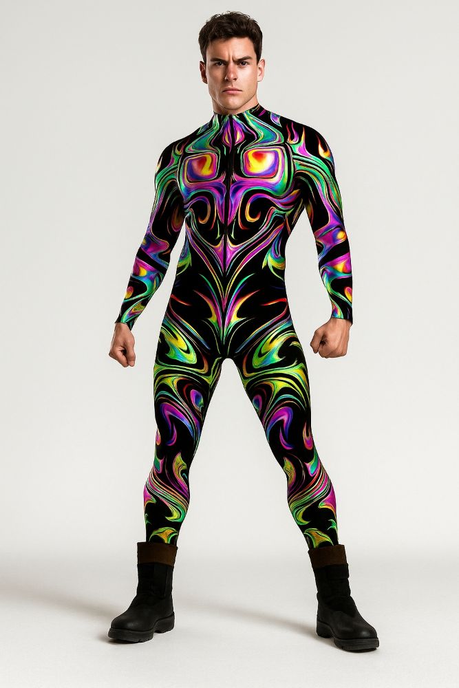 Lila-schwarzer Jumpsuit
