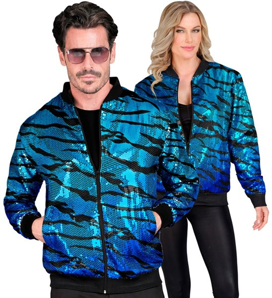 Blue Waves Pailletten Bomberjacke unisex