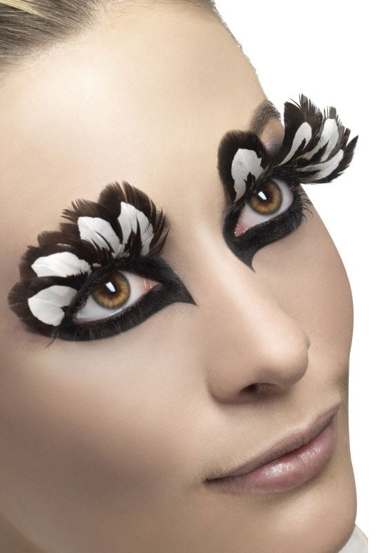 Voluminöse Voll Feder Wimpern Schwarz Weiß