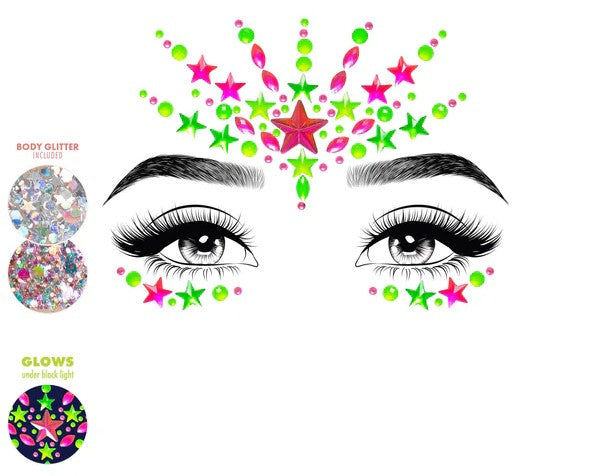 Neon Vibes Gesichtskristalle