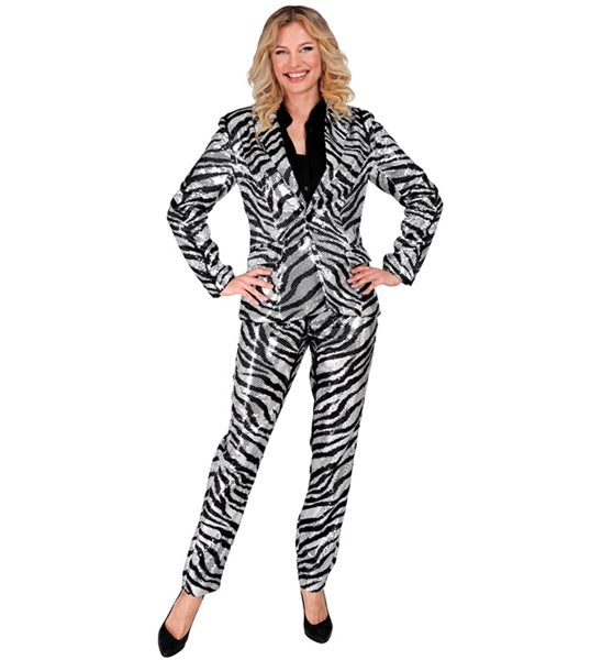 Zebra Party Pailletten Damenhose