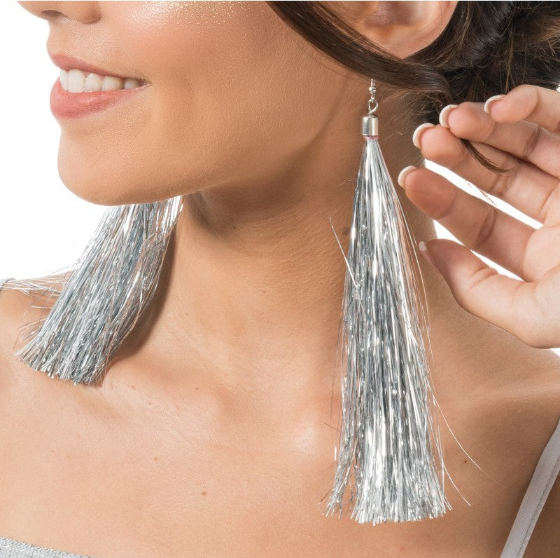 Ohrringe Silber-Fringe 17cm