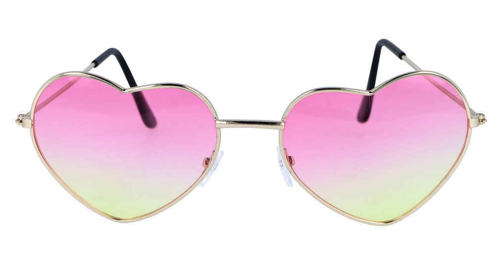 Herz Brille ombre rosa-gelb