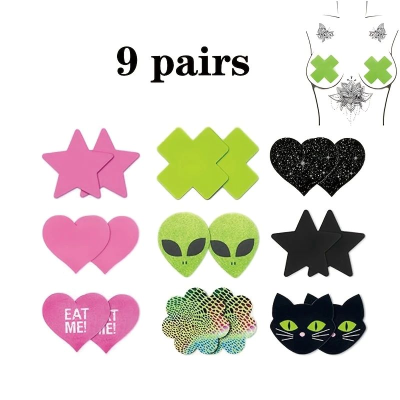 9 Paar Nippel-Pads UV
