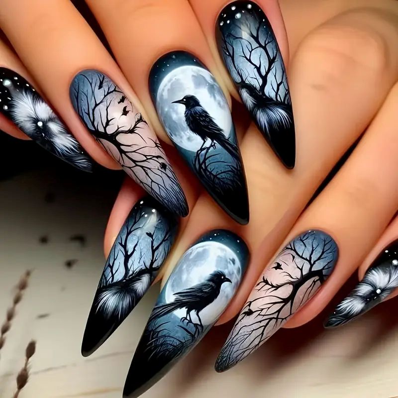 24 teiliges Set Stiletto Drucknägel