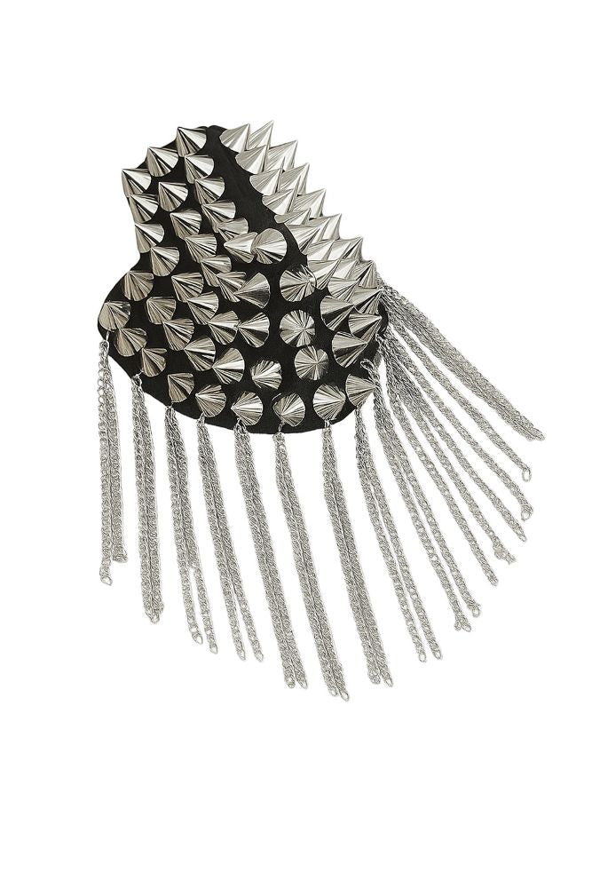 1 Nieten Punk Epaulette, silberfarben