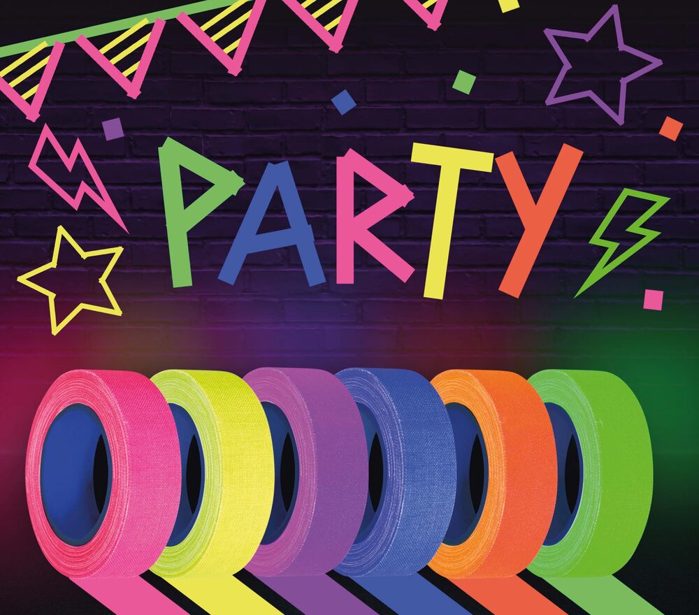 6 Rollen buntes Neon-Klebeband 5m