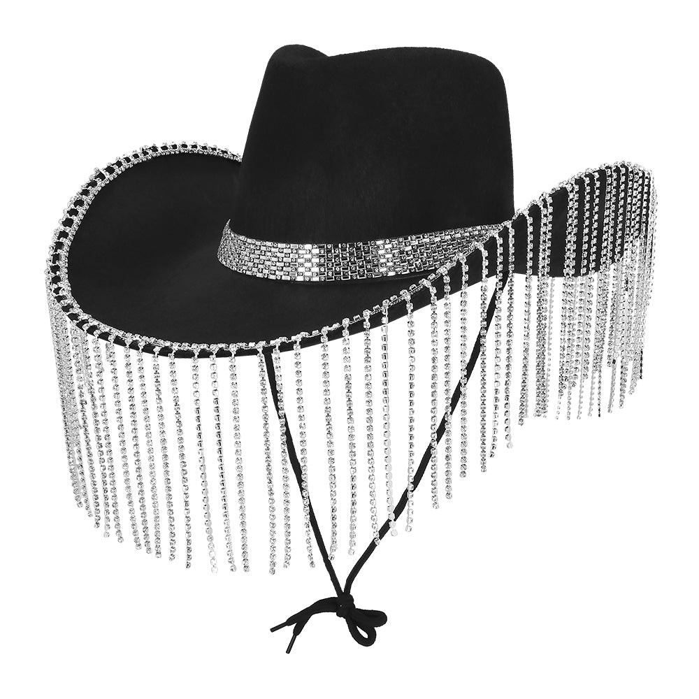 Glam Girl Cowboyhut in Schwarz