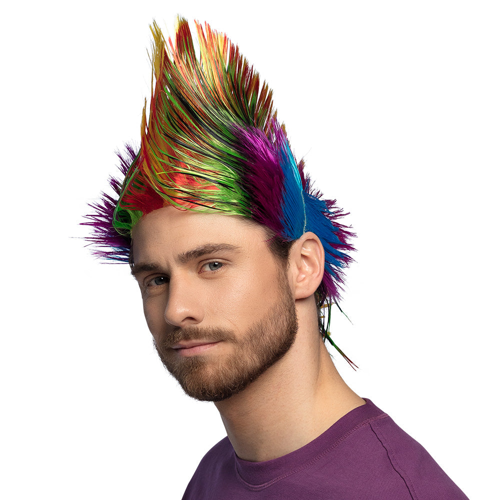 Regenbogen Irokesenperücke Punk