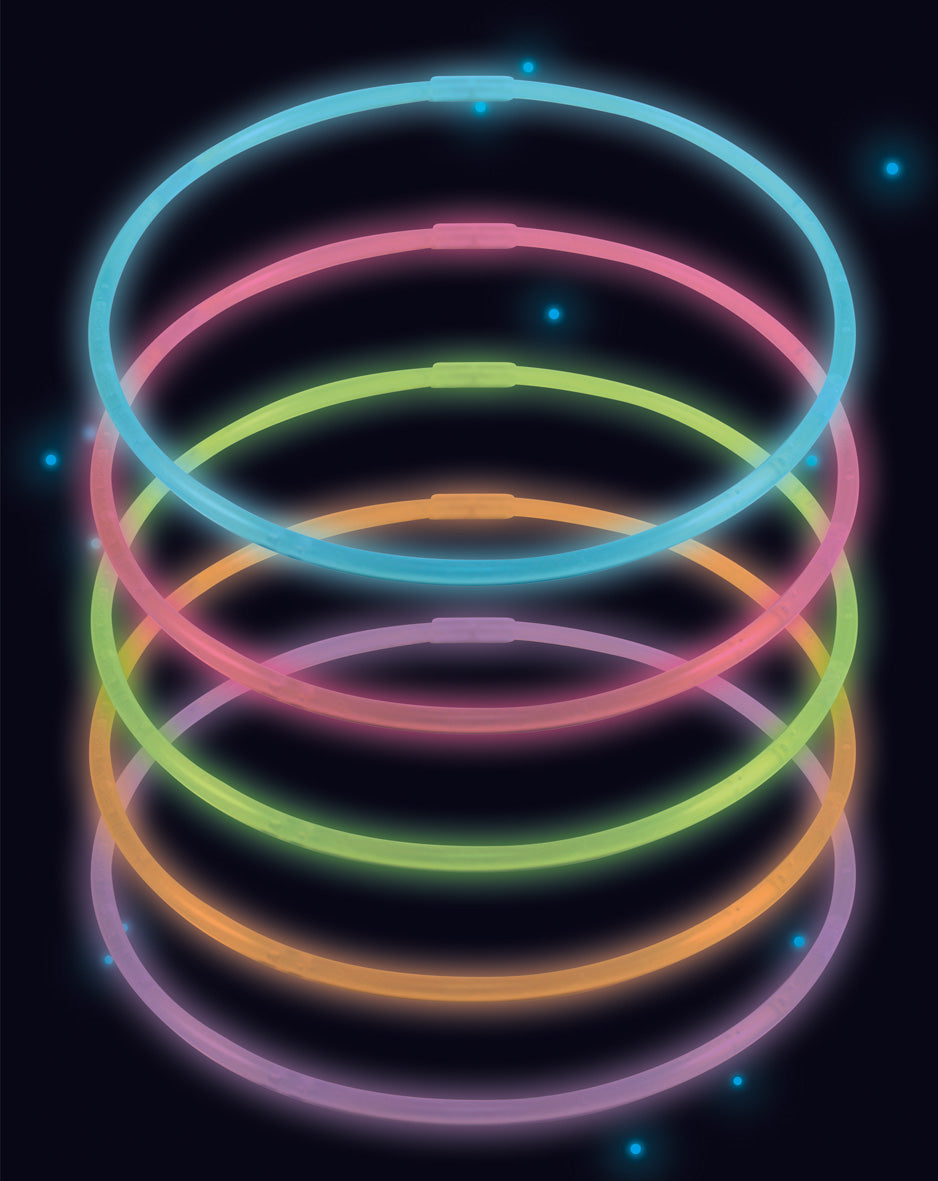 XL Pack Power Glowstick Halsketten 56cm Bunt 10er