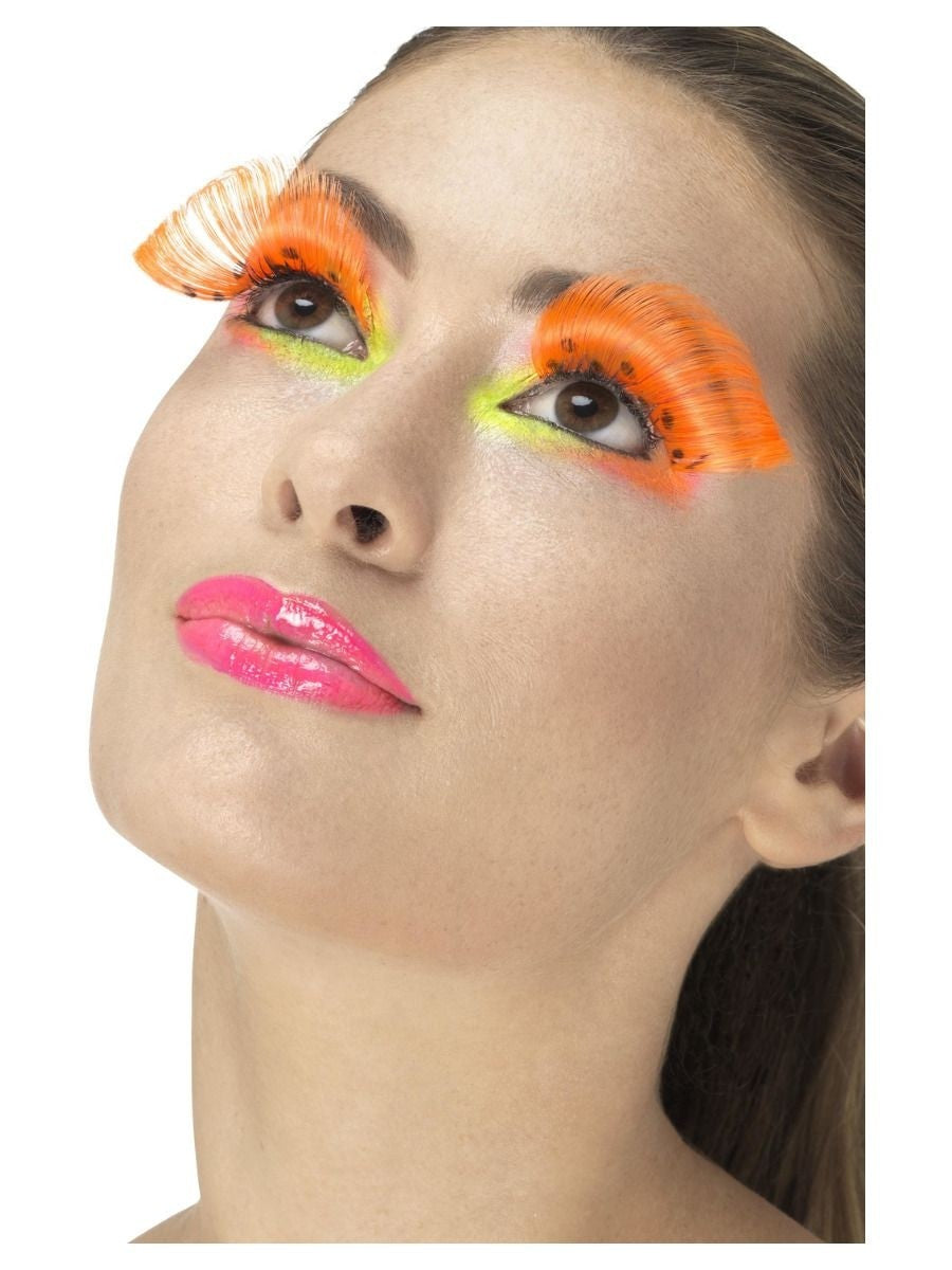 Neon-orange Feder Wimpern