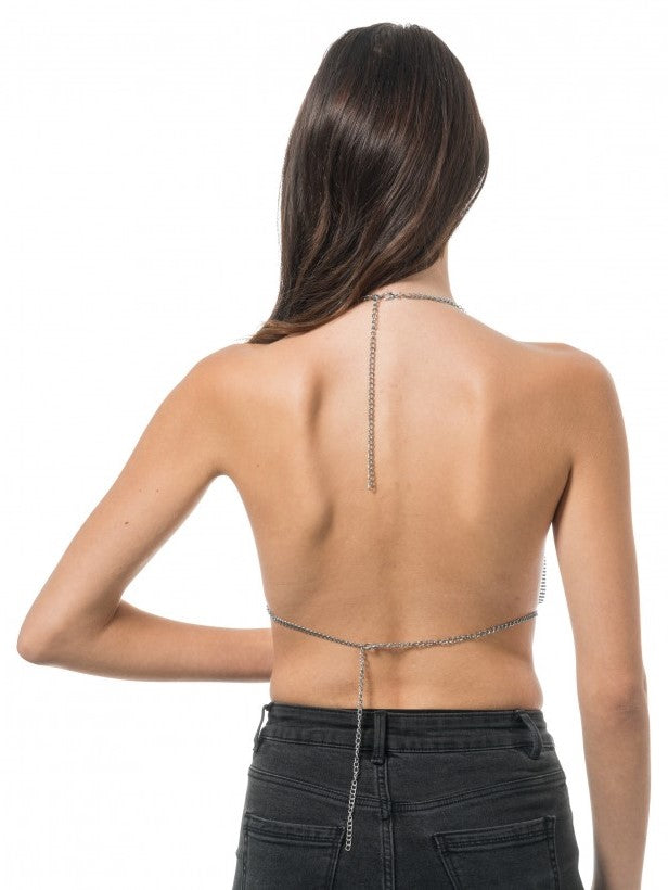Festival Wave Top in Silber One Size
