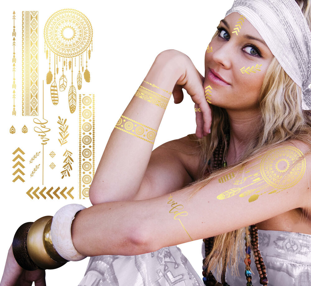 Gold Ink Tattoos 14x30 cm
