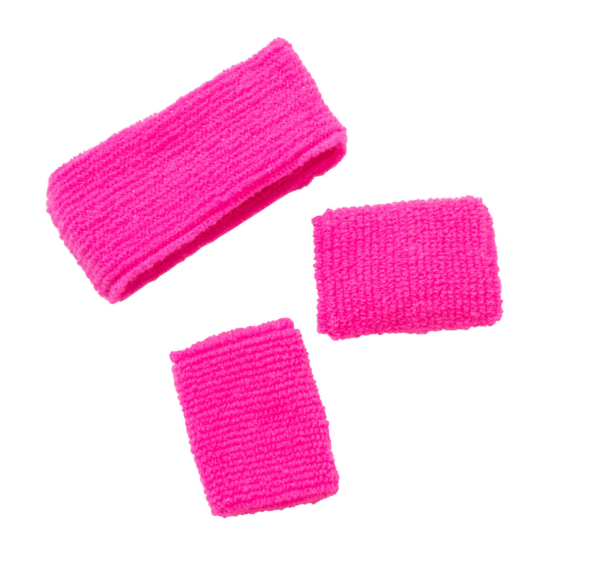 Schweißbänder Neonpink - 3 Stück