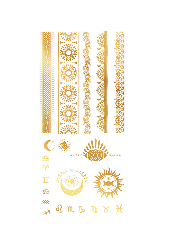 Gold Ink Tattoos 14x30 cm