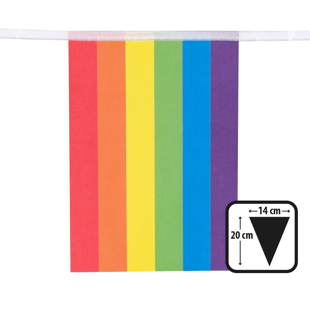 Papier-Wimpelkette Regenbogen 3 m