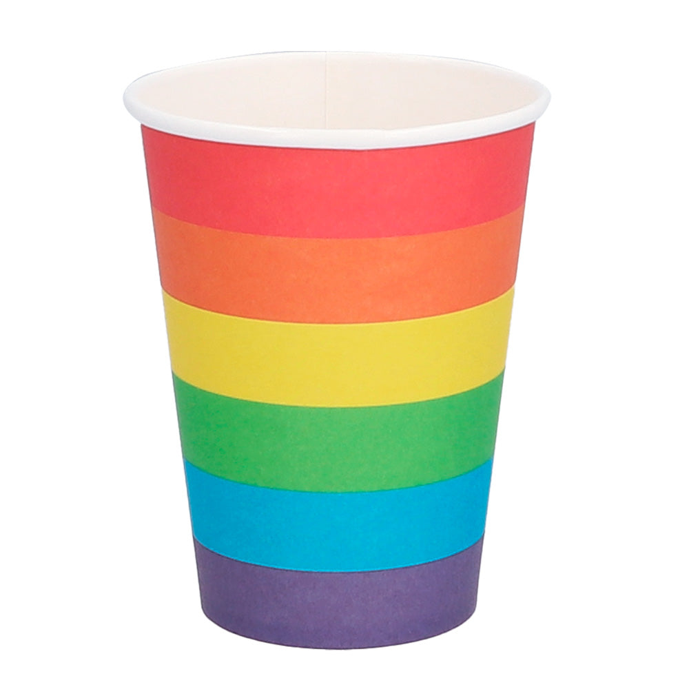 8 Regenbogen-Party Becher 210ml