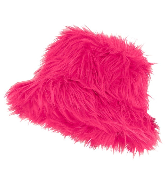 NEON PINKER PLÜSCH ANGLERHUT