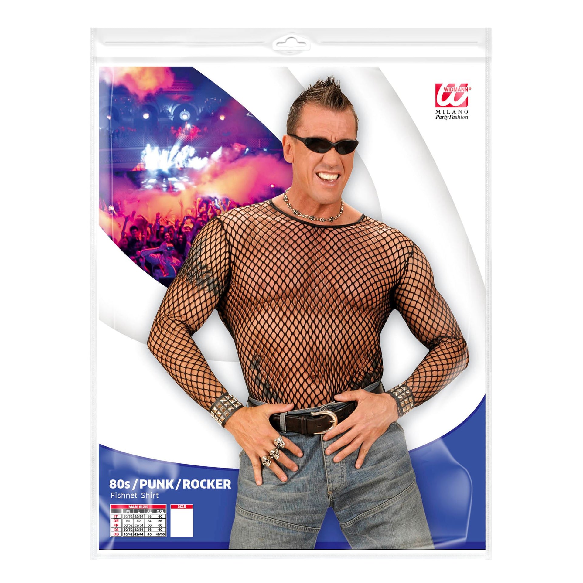 Schwarzes Mesh Netzshirt für Herren