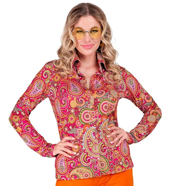 70er Jahre Paisley Bluse für Damen