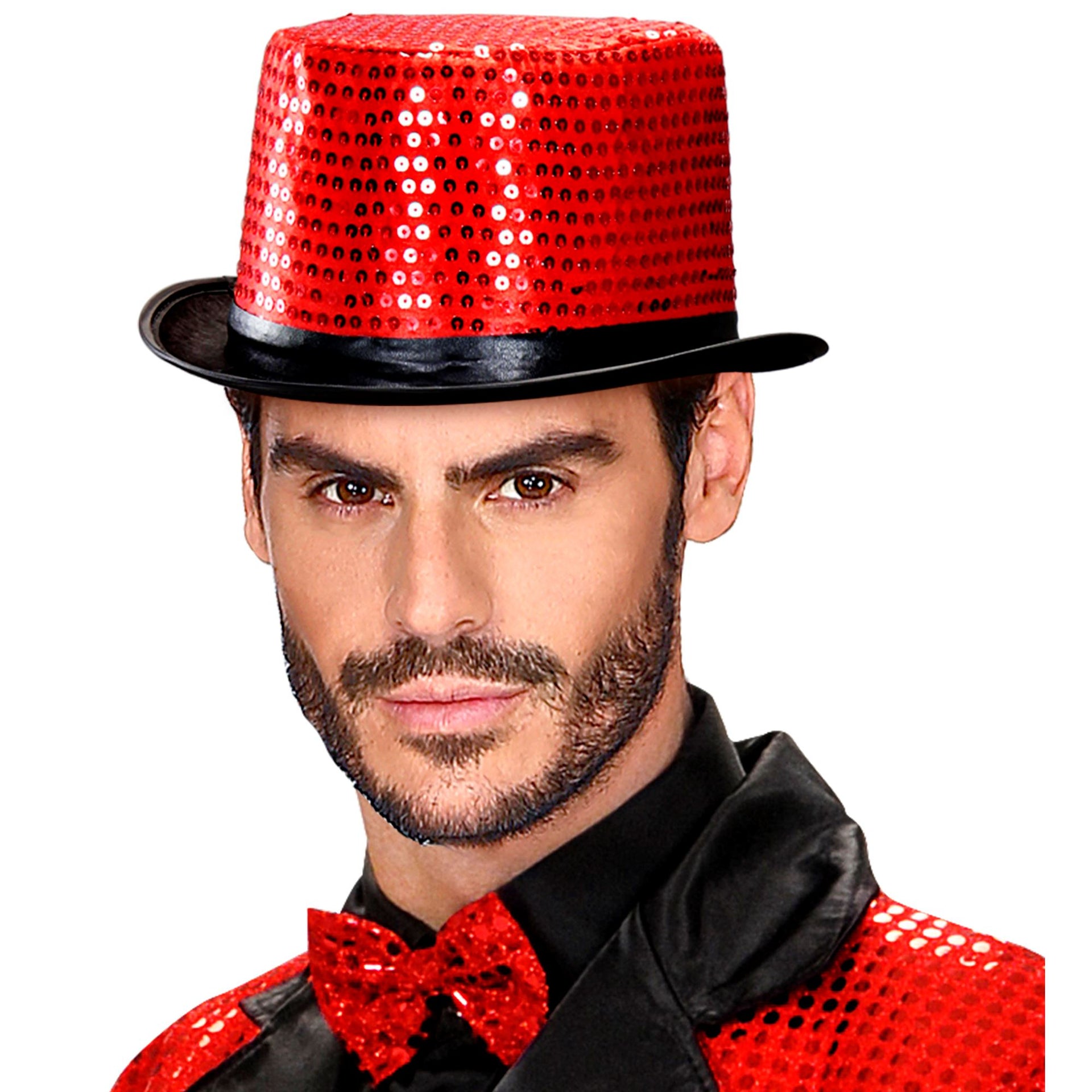 Pailletten Zylinder Rot