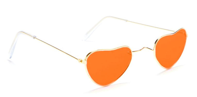 Herz Hippie Brille orange