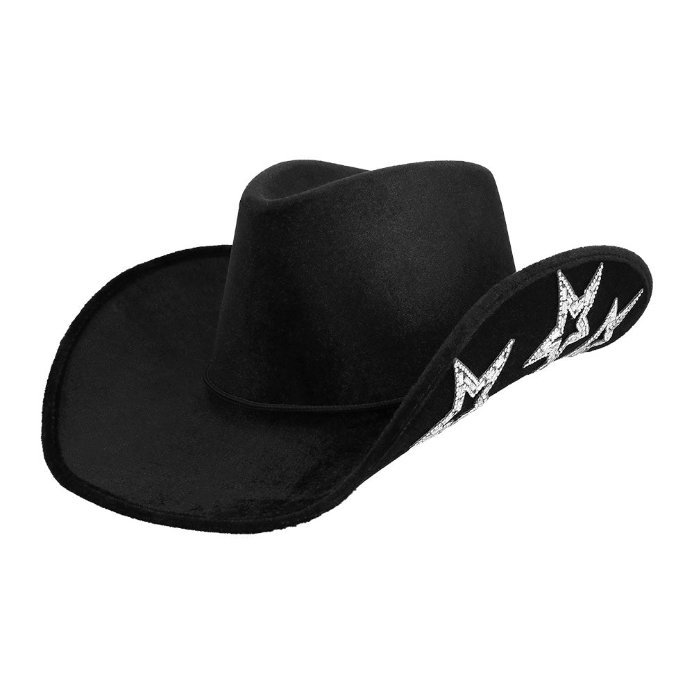 Schwarzer Cowboyhut mit Sternen