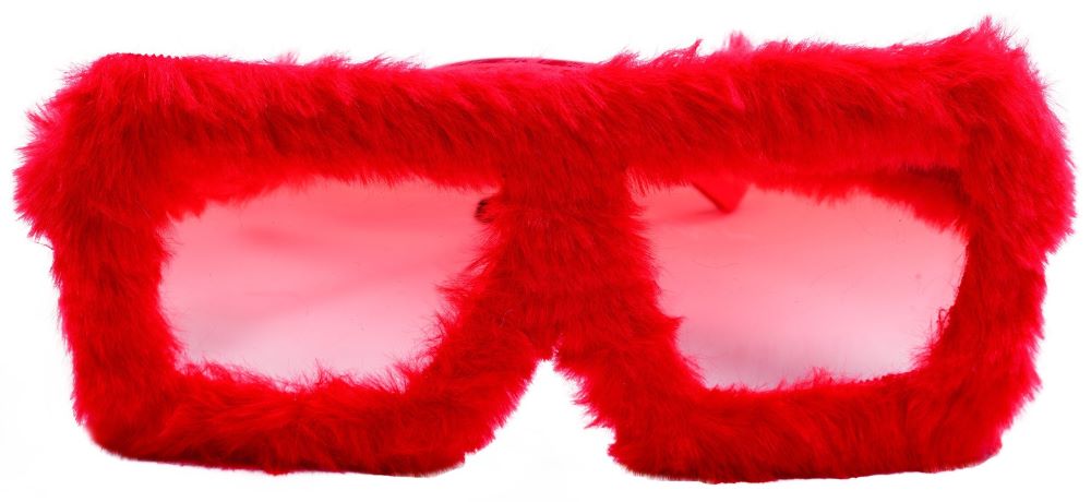 Rote Plüschbrille
