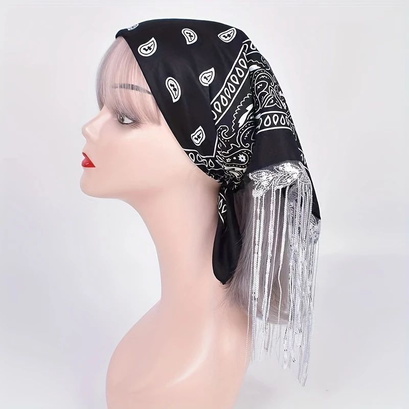 Quasten Cowboy Tuch in Schwarz