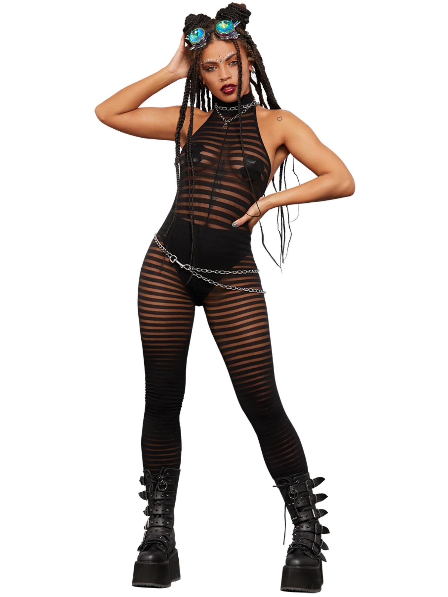 Gestreifter Sexy Festival Body für Damen