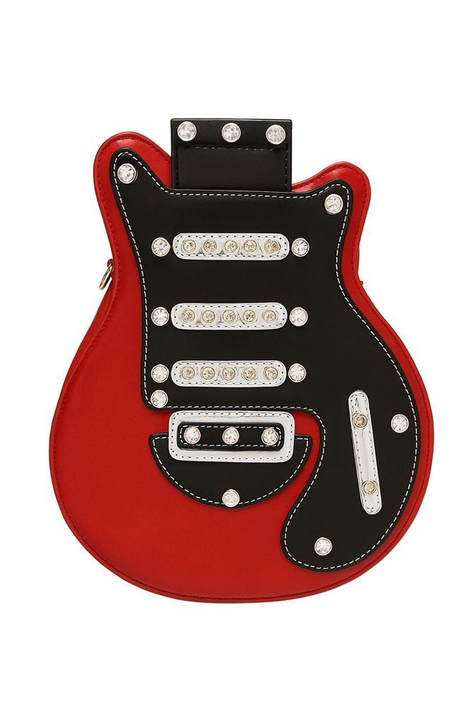 Rucksack in Gitarrenform rot