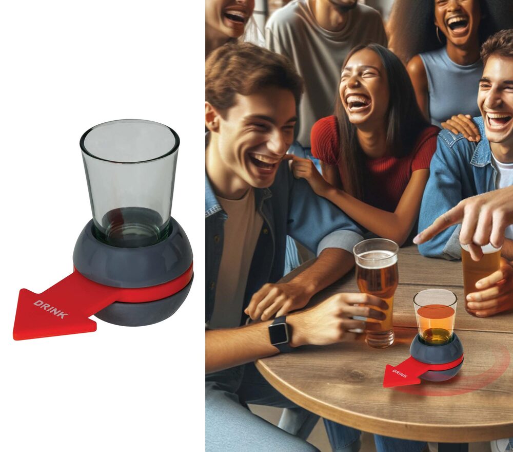 Nächster Bitte - Trinkspiel mit Glas 10cm