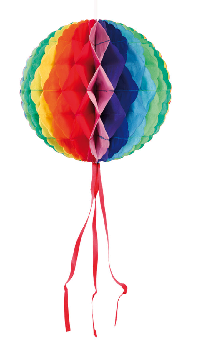 3 Regenbogen Wabenbälle 10cm-30cm