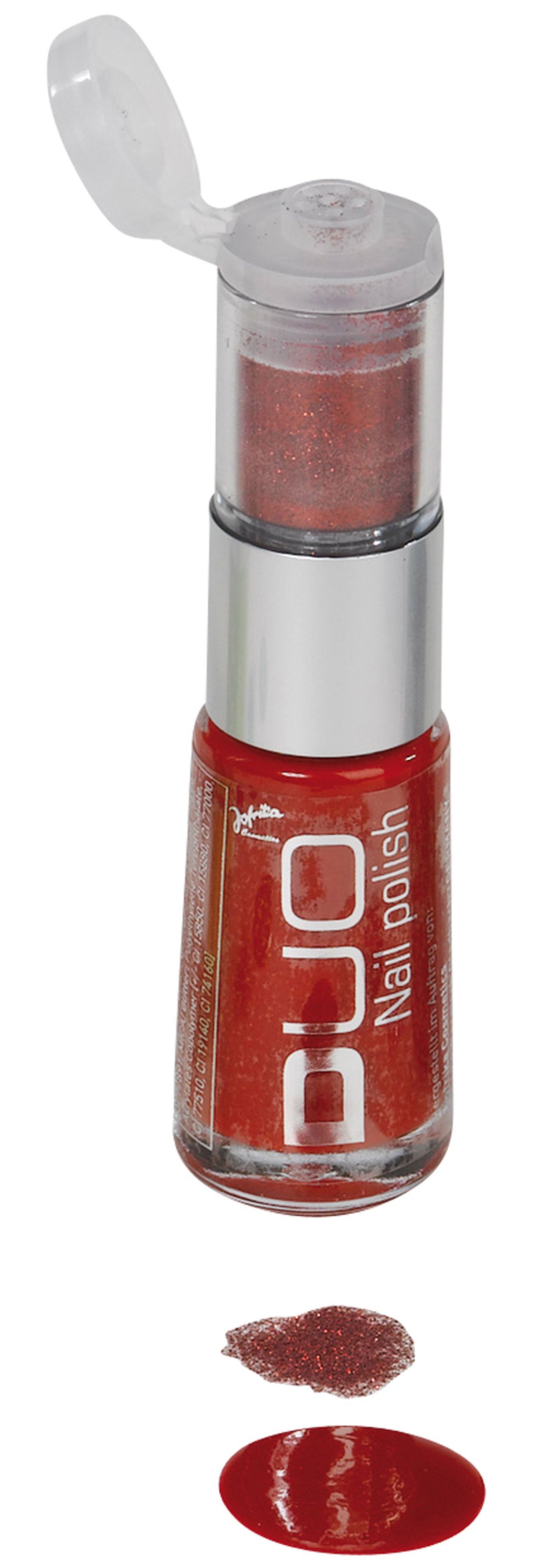 Roter Duo Nagellack Mit Glitzerpuder